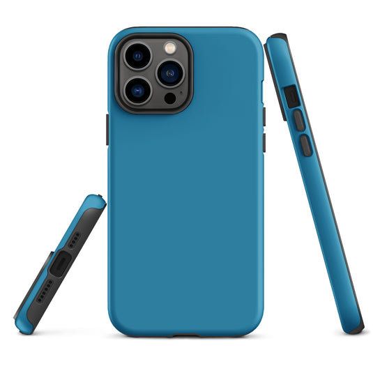 Pelorous Blue iPhone Case Hardshell 3D Wrap Thermal Plain Color CREATIVETECH