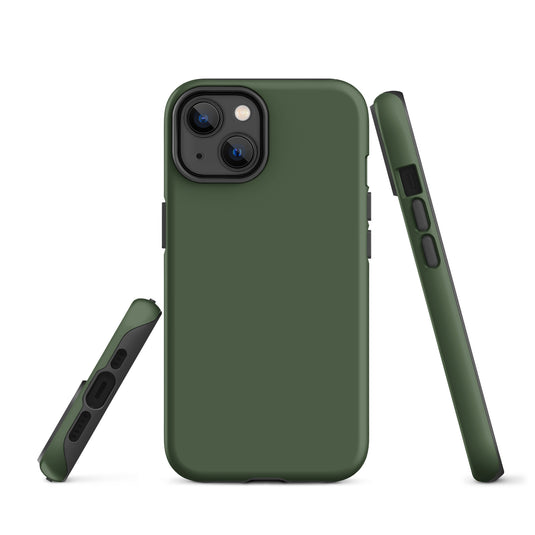 Deep Sage Green iPhone Case Hardshell 3D Wrap Thermal Plain Color CREATIVETECH