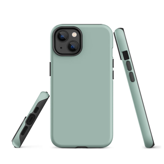 Opal Green Blue iPhone Case Hardshell 3D Wrap Thermal Plain Color CREATIVETECH