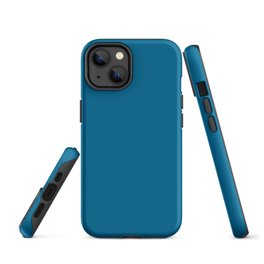 Cerulean Blue iPhone Case Hardshell 3D Wrap Thermal Plain Color CREATIVETECH