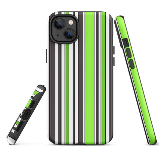 Green White Colorful iPhone Case Double Layer Impact Resistant Tough 3D Wrap Matte or Glossy Finish CREATIVETECH