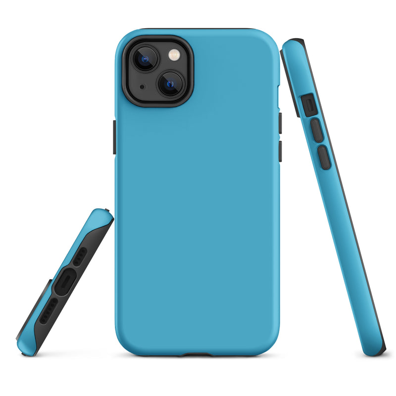 Load image into Gallery viewer, Summer Sky Blue iPhone Case Hardshell 3D Wrap Thermal Plain Color CREATIVETECH
