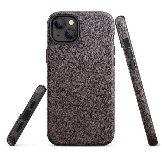 Dark Brown Leather iPhone Case Hardshell 3D Wrap Thermal CREATIVETECH