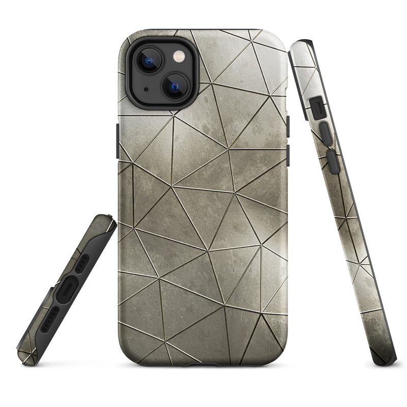 Load image into Gallery viewer, Polygon Aged Gold iPhone Case Hardshell 3D Wrap Thermal CREATIVETECH
