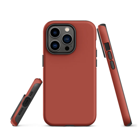 Medium Carmine Red iPhone Case Hardshell 3D Wrap Thermal Plain Color CREATIVETECH