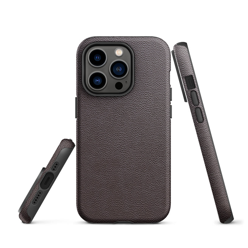Load image into Gallery viewer, Dark Brown Leather iPhone Case Hardshell 3D Wrap Thermal CREATIVETECH
