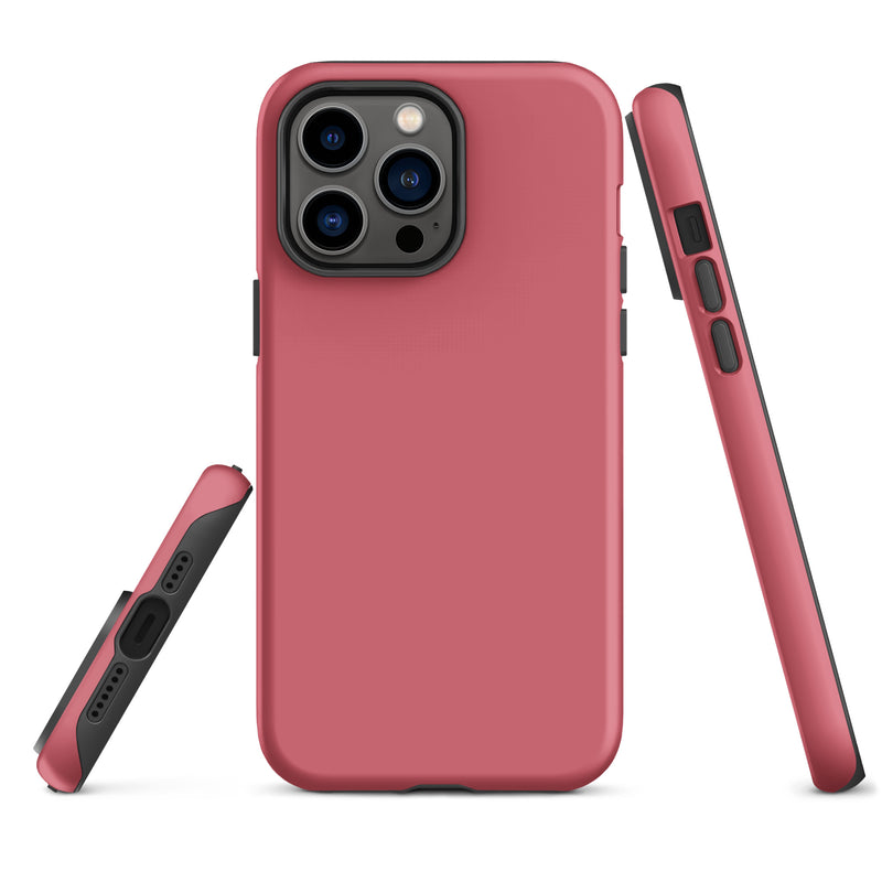 Load image into Gallery viewer, Cabaret Pink iPhone Case Hardshell 3D Wrap Thermal Plain Color CREATIVETECH
