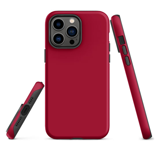 Carmine Red iPhone Case Hardshell 3D Wrap Thermal Plain Color CREATIVETECH