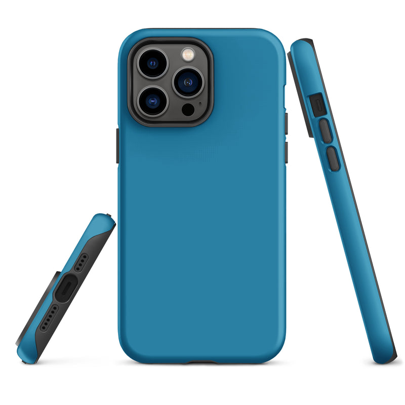 Load image into Gallery viewer, Pelorous Blue iPhone Case Hardshell 3D Wrap Thermal Plain Color CREATIVETECH
