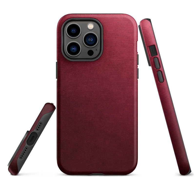 Load image into Gallery viewer, Dark Red Brushed iPhone Case Hardshell 3D Wrap Thermal Double Layer
